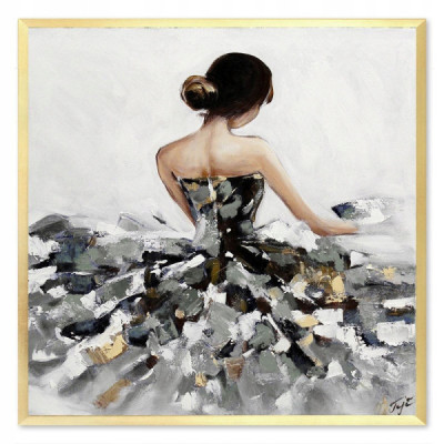 Obraz ręcznie malowany baletnica rama G104628