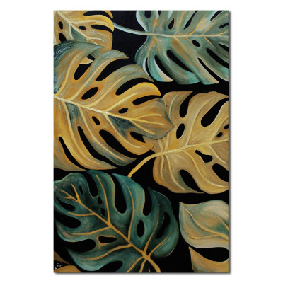 Obraz olejny Monstera Gold 60x90 cm G104358