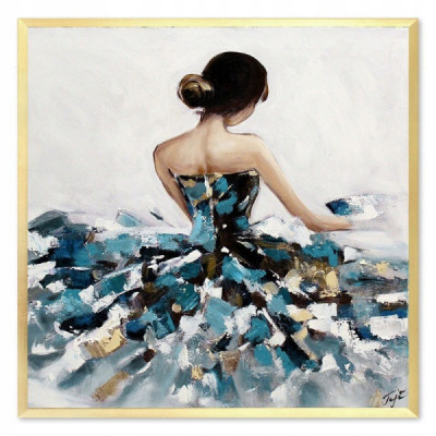 Obraz ręcznie malowany baletnica rama G104626
