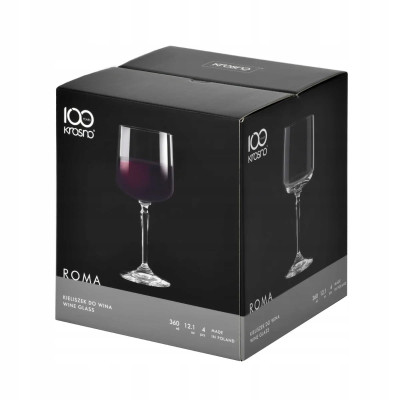 ROMA Komplet 4 kieliszków 360 ml do wina