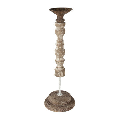 Świecznik rustykalny drewniany 51 cm 6H2187