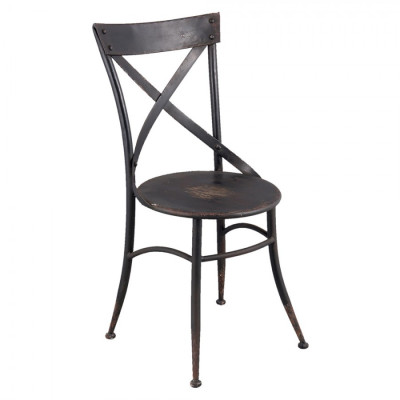 Krzesło metalowe czarne postarzane 5Y0396