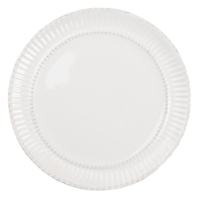 Biały talerz obiadowy ceramiczny 27 cm