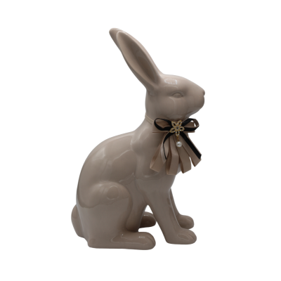 KRÓLIK CERAMICZNY BEŻOWY Z BEŻOWĄ KOKARDĄ KRÓLIK CERAMICZNY BEŻOWY Z BEŻOWĄ KOKARDĄ