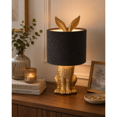 Lampa stołowa „Królik” Ø 20 × 43 cm – złoto/czarna  6LMC0111GOG