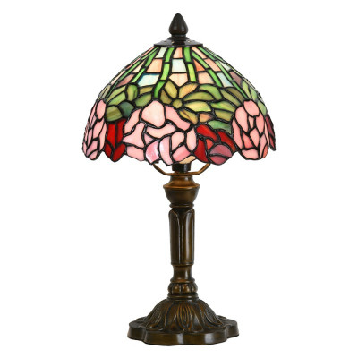Lampa stołowa Tiffany 5LL-6161– Klasyczna elegancja z motywem róż